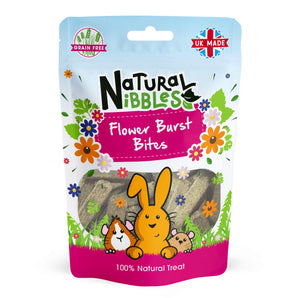 Bunny Bistro Flower Burst Bites retail hanging pouch pack, front view.