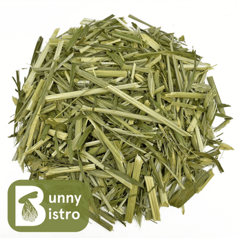 Bunny Bistro Green Oat Natural Forage for rabbits, overhead view.