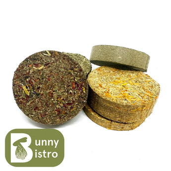 Bunny Bistro PURE Cookies, botanical cookies made from 100% marigold, chamomile, spearmint, chervil, parsley, plantain, dandelion, and rose petals.