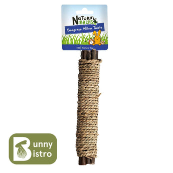 Natural Nibbles Seagrass Willow Twists, a bundle of willow sticks wrapped in seagrass.