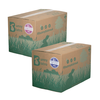 Bunny Bistro Timothy Hay Bundle featuring 4kg Box of Premium Timothy Hay with Flowers and 4kg Box of Premium 1st Cut Timothy Hay.