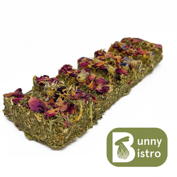 Bunny Bistro Natural Forage Bars, side view of forage treat for rabbits and small pets.