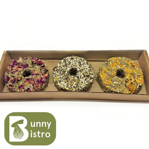 
                  
                    Load image into Gallery viewer, Bunny Bistro Mixed Forage Donuts 3 Pack
                  
                