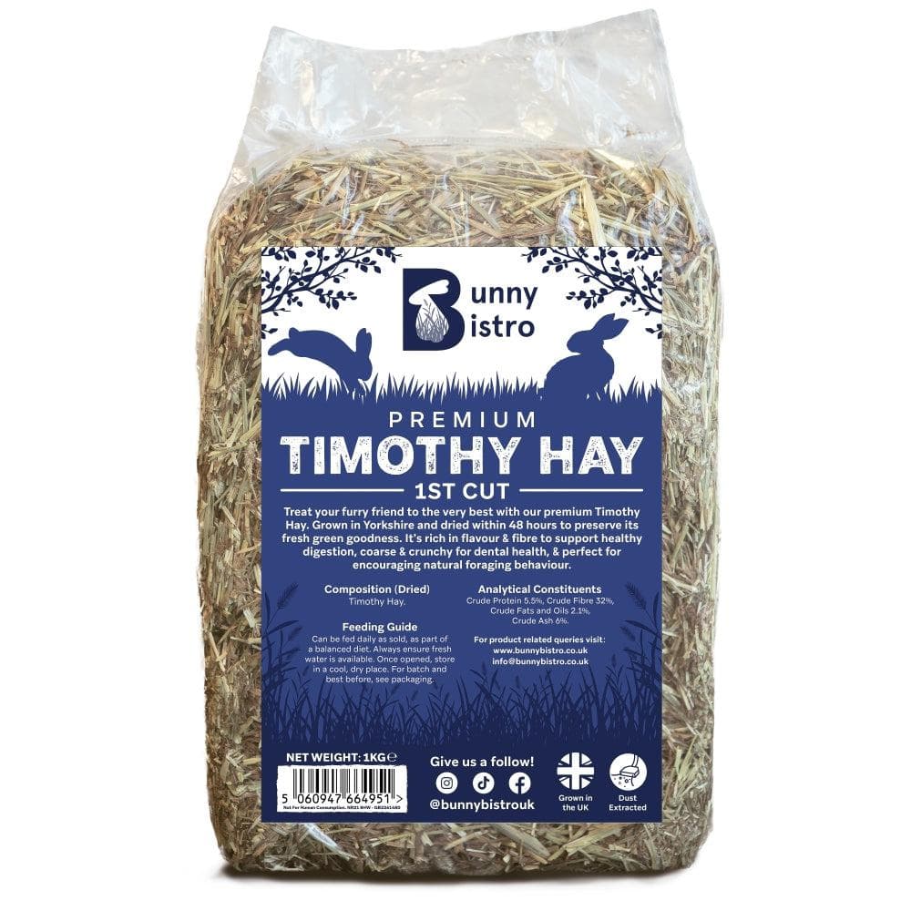 1st Cut Timothy Hay – 1kg Premium UK-Grown Bale for Rabbits – Bunny Bistro