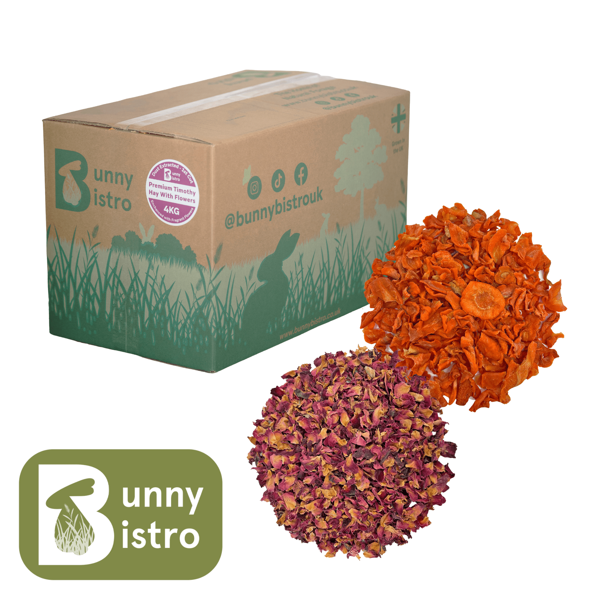 Timothy Hay with Flowers 4kg Box - Appetite Boost Bundle – Bunny Bistro