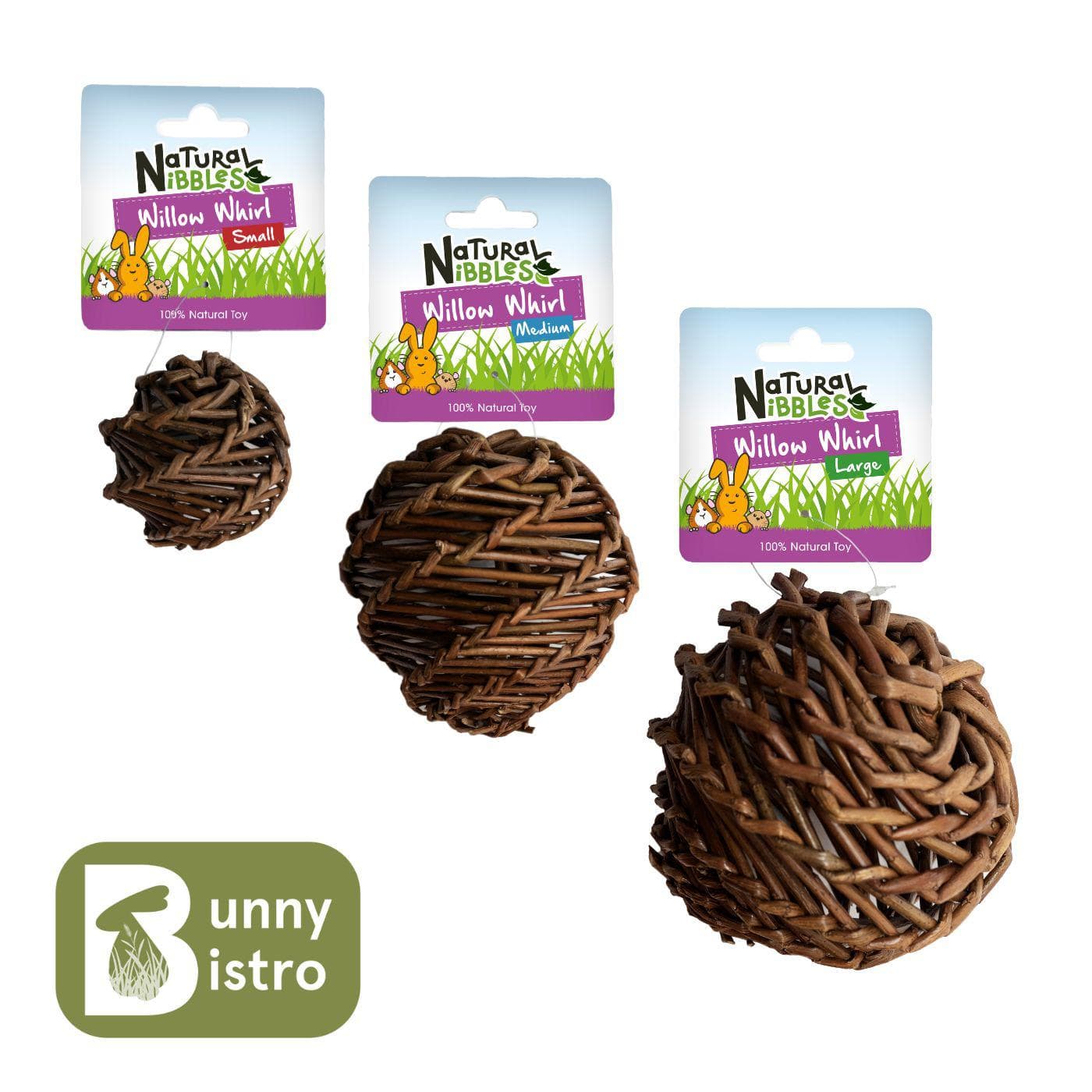 Willow Whirl Balls | Natural Chew Toy for Rabbits – Bunny Bistro