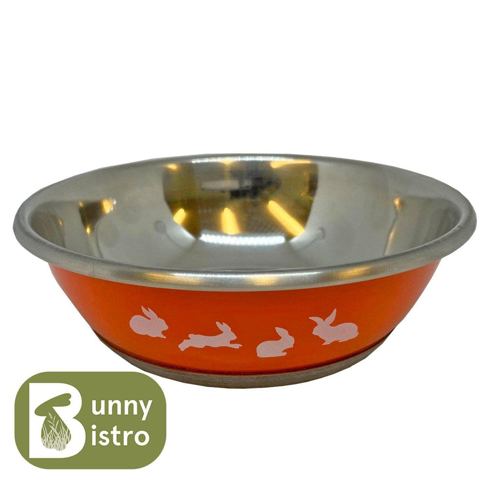 
                  
                    Load image into Gallery viewer, Bunny Bistro Posh Paws Stainless Steel Rabbit Bowl
                  
                